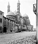 Il Santo visto da Via Cesarotti. Sembra durante la posa dei binari del tram. Settembre 1908. Foto Petit.(Oscar Mario Zatta)
